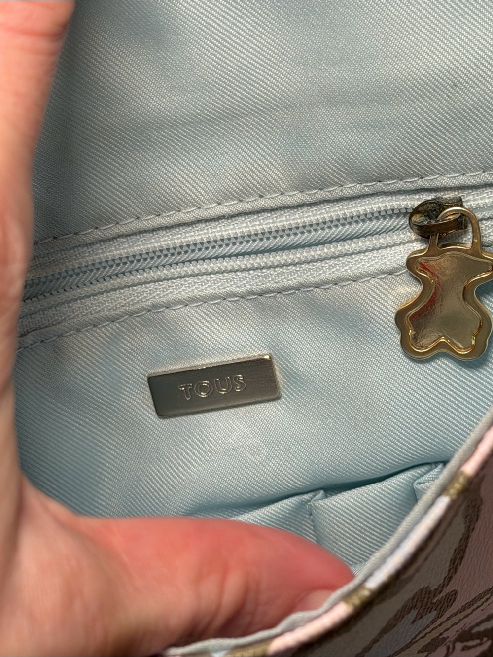 Tous Pink Patterned Crossbody Bag with Beige Strap - Picture 10 of 12